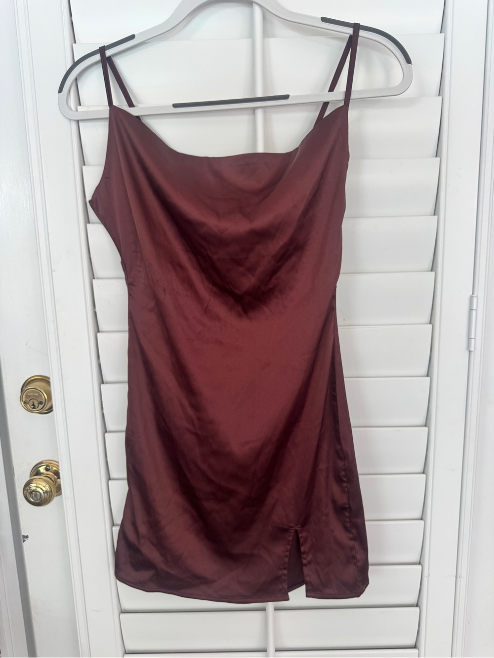 Silky Burgundy Slip Dress